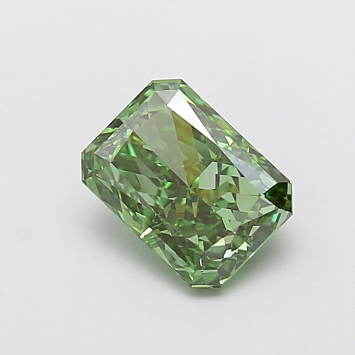 2.02 carat fancy vivid green radiant lab grown diamond VVS2 clarity