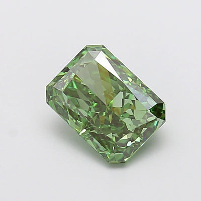 2.02 carat fancy vivid green radiant lab grown diamond VVS2 clarity