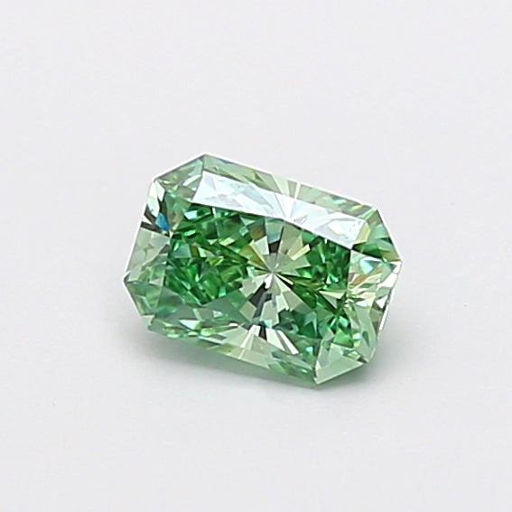 0.67 carat fancy vivid green radiant lab grown diamond VS1 clarity