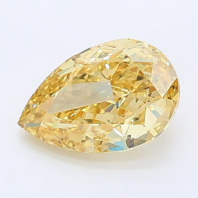 1.04 carat fancy intense yellow pear lab grown diamond VVS2 clarity