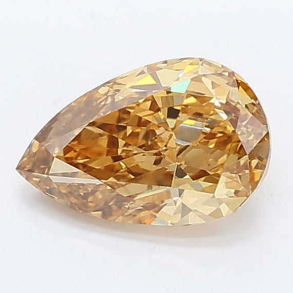 1.06 carat light yellowish brown pear lab grown diamond VS2 clarity