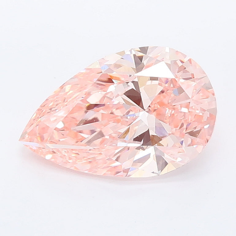 2.00 carat fancy vivid pink pear lab grown diamond VS1 clarity