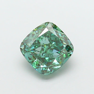 3.01 carat fancy vivid green cushion lab grown diamond VS1 clarity