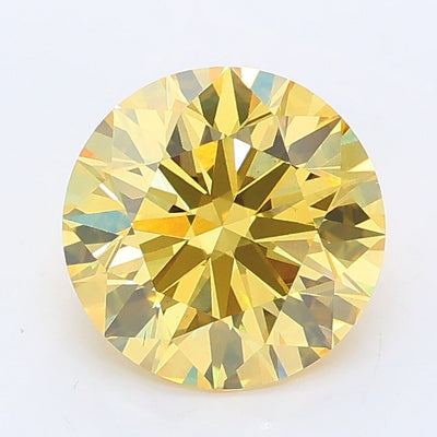 1.84 carat fancy intense yellow round lab grown diamond VS2 clarity