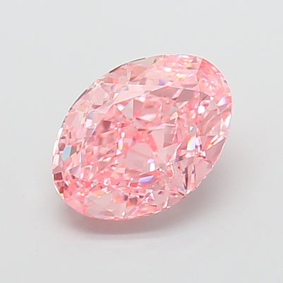 4.04 carat fancy vivid pink oval lab grown diamond VVS2 clarity