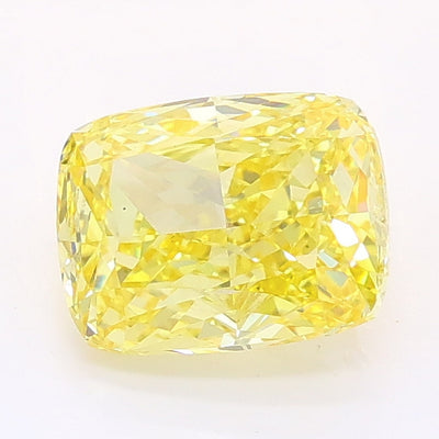 1.52 carat fancy vivid yellow cushion lab grown diamond VS2 clarity