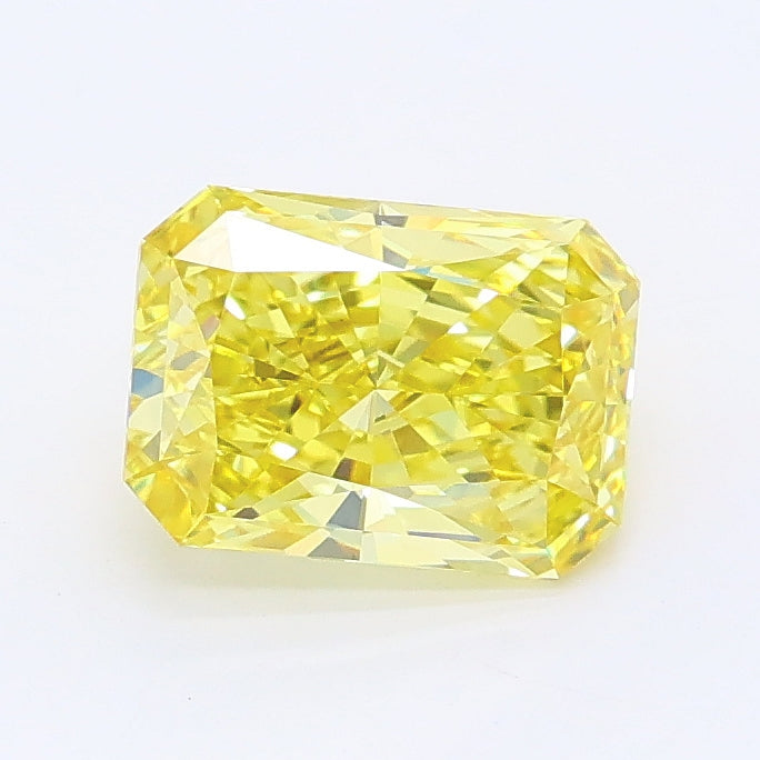 1.09 carat fancy vivid yellow radiant lab grown diamond VS1 clarity