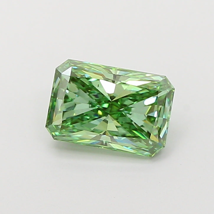 2.01 carat fancy vivid green radiant lab grown diamond VS2 clarity
