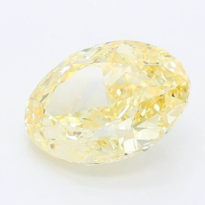 2.47 carat fancy intense yellow oval lab grown diamond VVS2 clarity