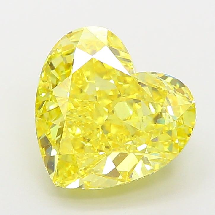 6.04 carat fancy vivid yellow heart lab grown diamond VS1 clarity