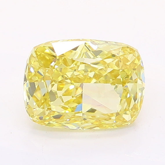 1.10 carat fancy intense yellow cushion lab grown diamond VS1 clarity