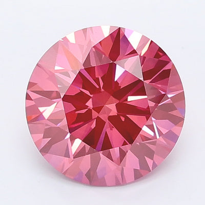 2.00 carat fancy vivid pink round lab grown diamond VVS2 clarity