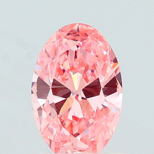 0.50 carat fancy vivid pink oval lab grown diamond VS1 clarity