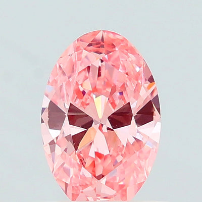 0.50 carat fancy vivid pink oval lab grown diamond VS1 clarity