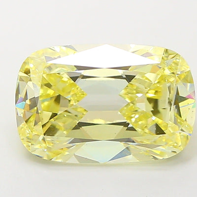 5.00 carat fancy yellow old mine cushion lab grown diamond VS1 clarity