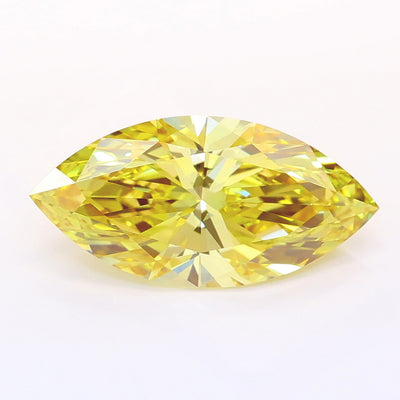 3.06 carat fancy intense yellow marquise lab grown diamond VVS2 clarity