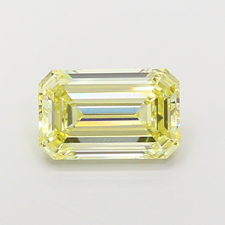 5.00 carat fancy yellow emerald lab grown diamond VS1 clarity