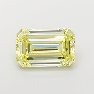 5.00 carat fancy yellow emerald lab grown diamond VS1 clarity