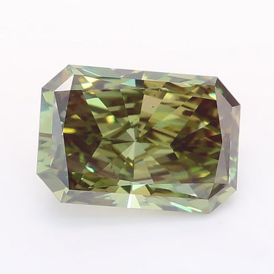 1.90 carat fancy vivid green radiant lab grown diamond SI1 clarity