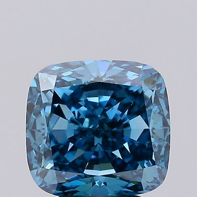 3.64 carat fancy vivid blue cushion lab grown diamond VVS2 clarity