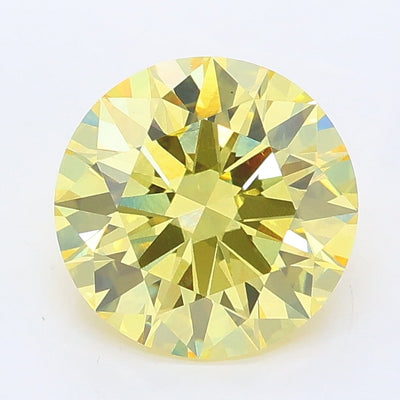 2.25 carat fancy intense yellow round lab grown diamond VS2 clarity