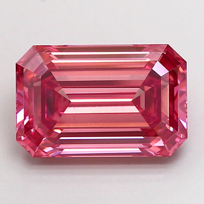 4.85 carat fancy vivid pink emerald lab grown diamond VS2 clarity