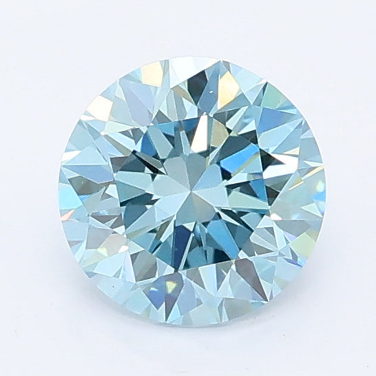 1.01 carat fancy vivid blue round lab grown diamond VVS2 clarity