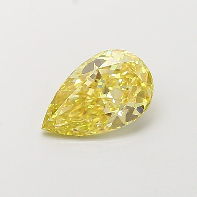 1.00 carat fancy intense yellow pear lab grown diamond VVS2 clarity