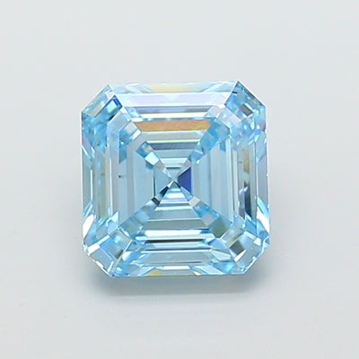 3.03 carat fancy intense blue asscher lab grown diamond VS1 clarity