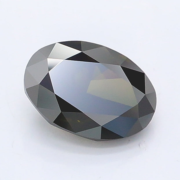 1.12 carat fancy gray green oval lab grown diamond VS1 clarity
