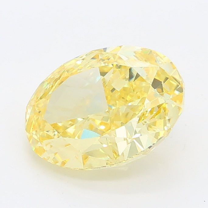 2.15 carat fancy vivid yellow oval lab grown diamond VS1 clarity