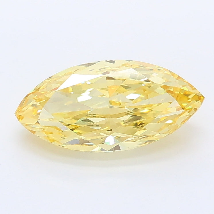 1.51 carat fancy intense yellow marquise lab grown diamond VS2 clarity