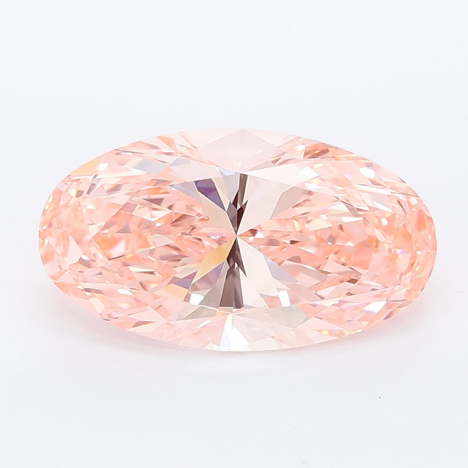 3.02 carat fancy vivid pink moval lab grown diamond VVS2 clarity
