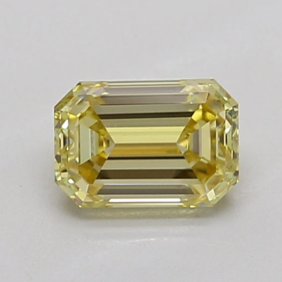 1.04 carat fancy yellow emerald lab grown diamond VS1 clarity
