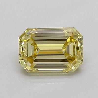1.04 carat fancy yellow emerald lab grown diamond VS1 clarity