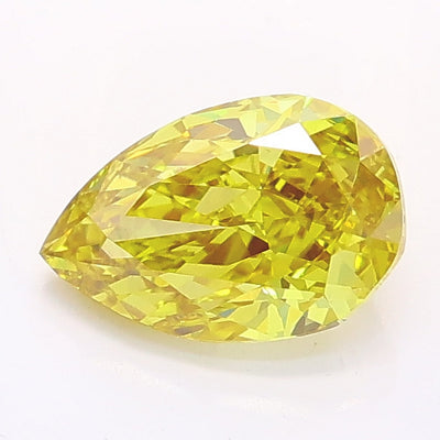 1.03 carat fancy intense yellow pear lab grown diamond VS1 clarity