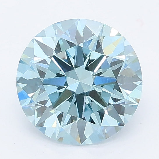 1.31 carat fancy vivid blue round lab grown diamond VS1 clarity