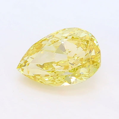 1.02 carat fancy yellow pear lab grown diamond VVS2 clarity