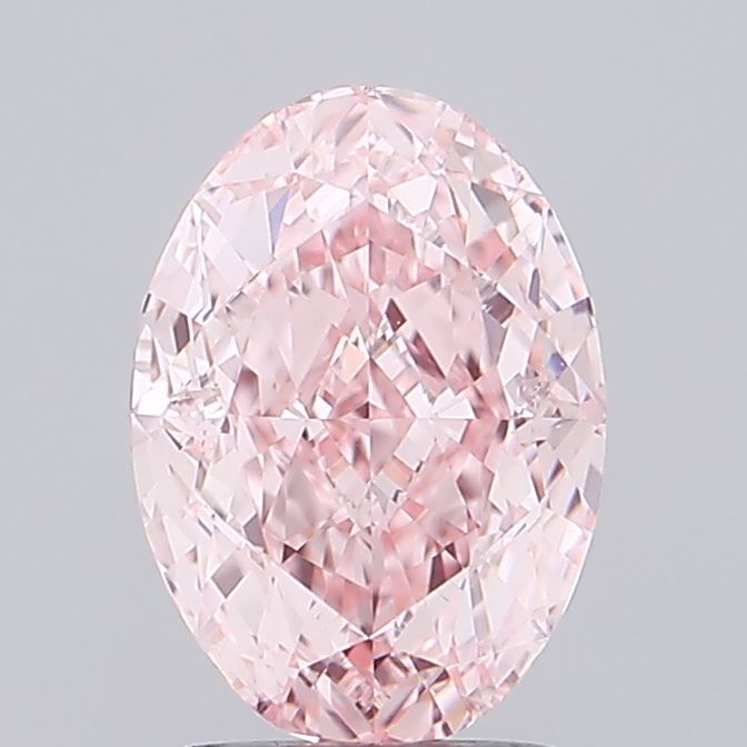 2.54 carat fancy vivid pink oval lab grown diamond VVS2 clarity