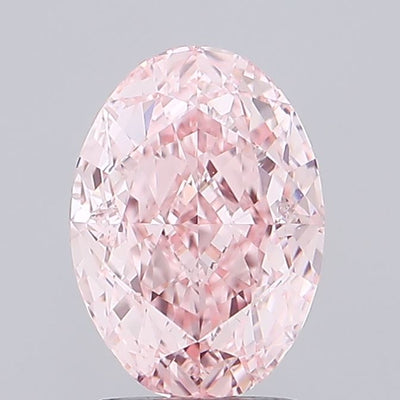 2.54 carat fancy vivid pink oval lab grown diamond VVS2 clarity