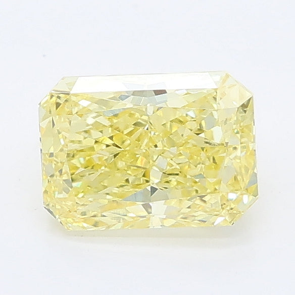 1.13 carat fancy vivid yellow radiant lab grown diamond VS1 clarity
