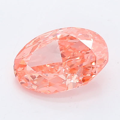 1.09 carat fancy vivid pink oval lab grown diamond VVS2 clarity