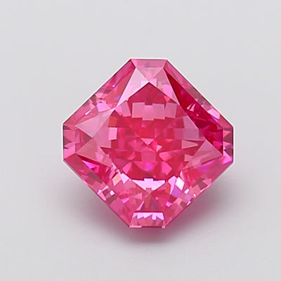 2.02 carat fancy vivid pink radiant lab grown diamond SI1 clarity