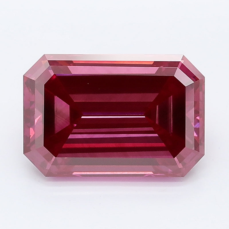 3.01 carat fancy deep pink emerald lab grown diamond VS2 clarity