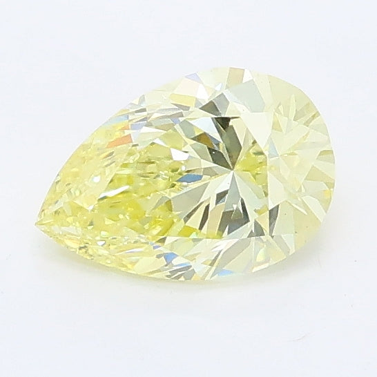 0.71 carat fancy yellow pear lab grown diamond VS1 clarity