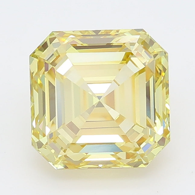 2.51 carat fancy yellow asscher lab grown diamond VVS2 clarity