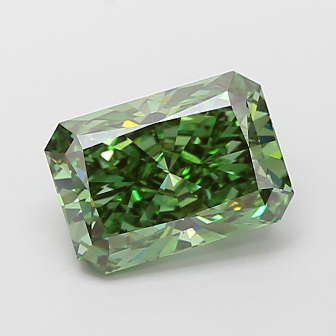 3.04 carat fancy vivid green radiant lab grown diamond VS2 clarity