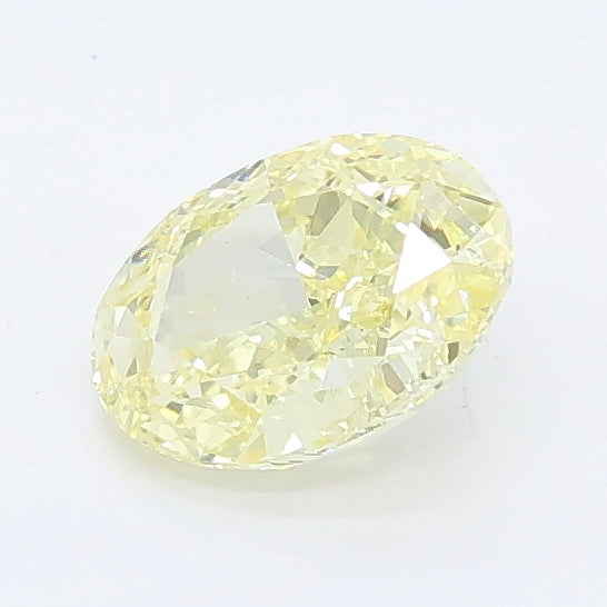 0.77 carat fancy yellow oval lab grown diamond VS2 clarity