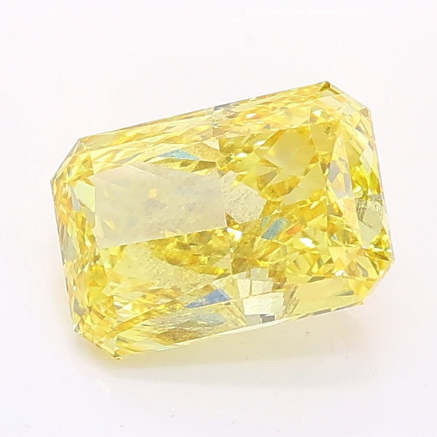 1.44 carat fancy vivid yellow radiant lab grown diamond SI2 clarity