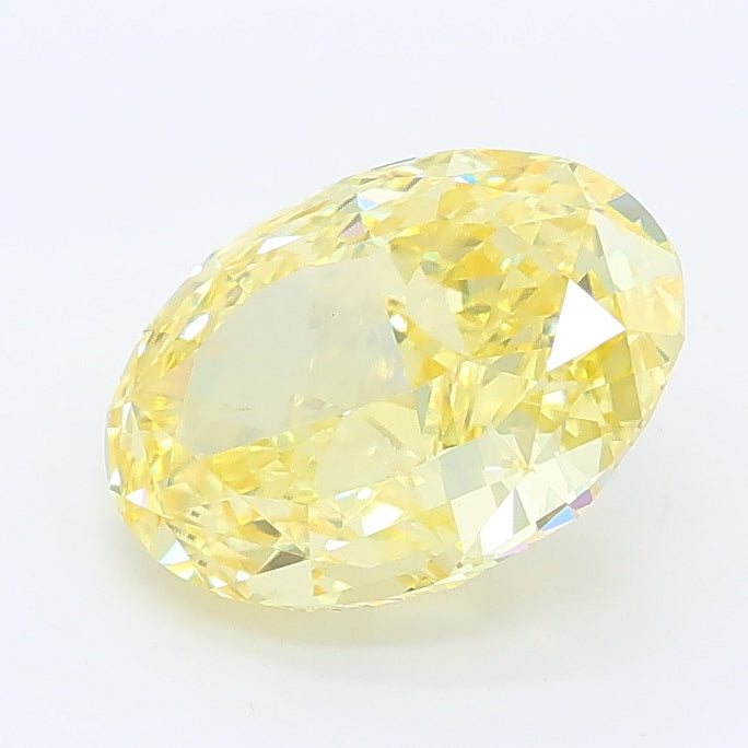 2.02 carat fancy intense yellow oval lab grown diamond VS1 clarity